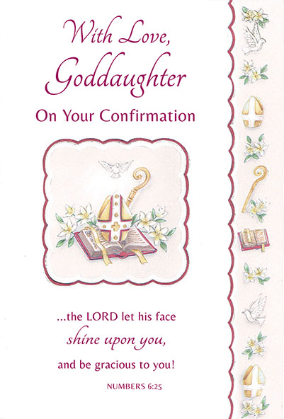 89549 goddaughter confirmation - 4 1/2 x 6 3/4 - Gold Decoration & Embossed